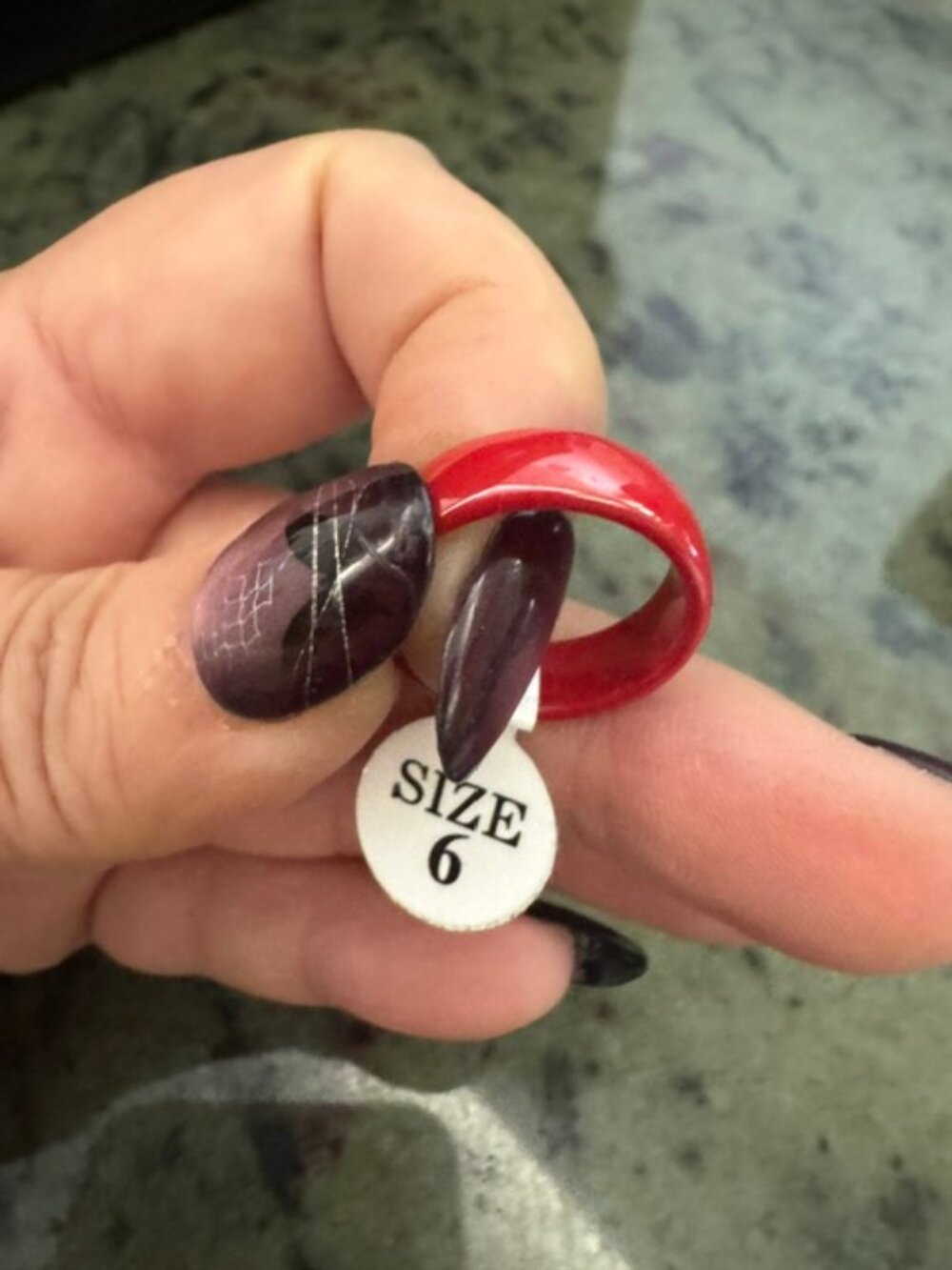 Red Colored Ceramic Band Ring Size 6 - New with Tags